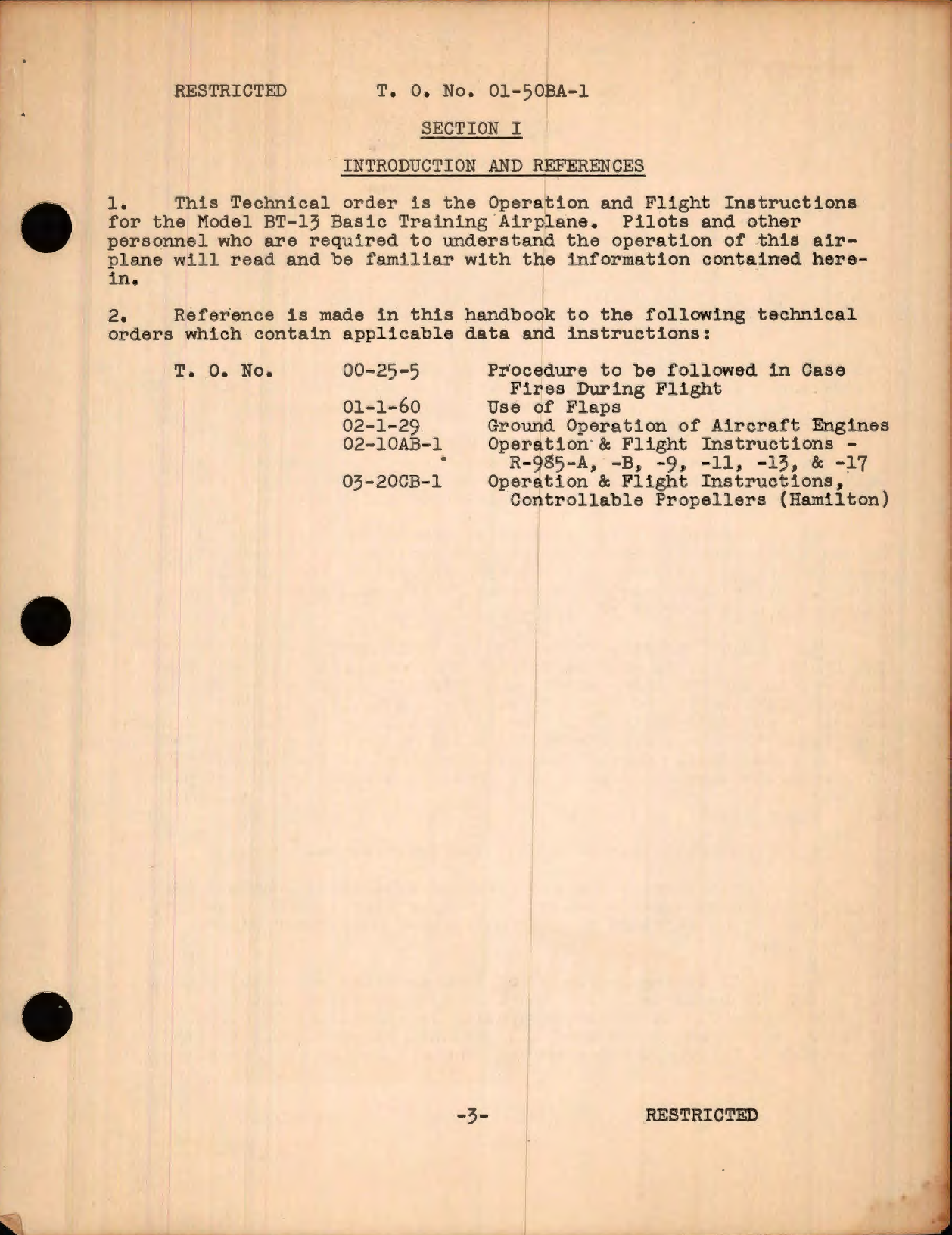 Sample page 5 from AirCorps Library document: Pilot's Handbook of Flight Operating Instructions for BT-13 Airplane