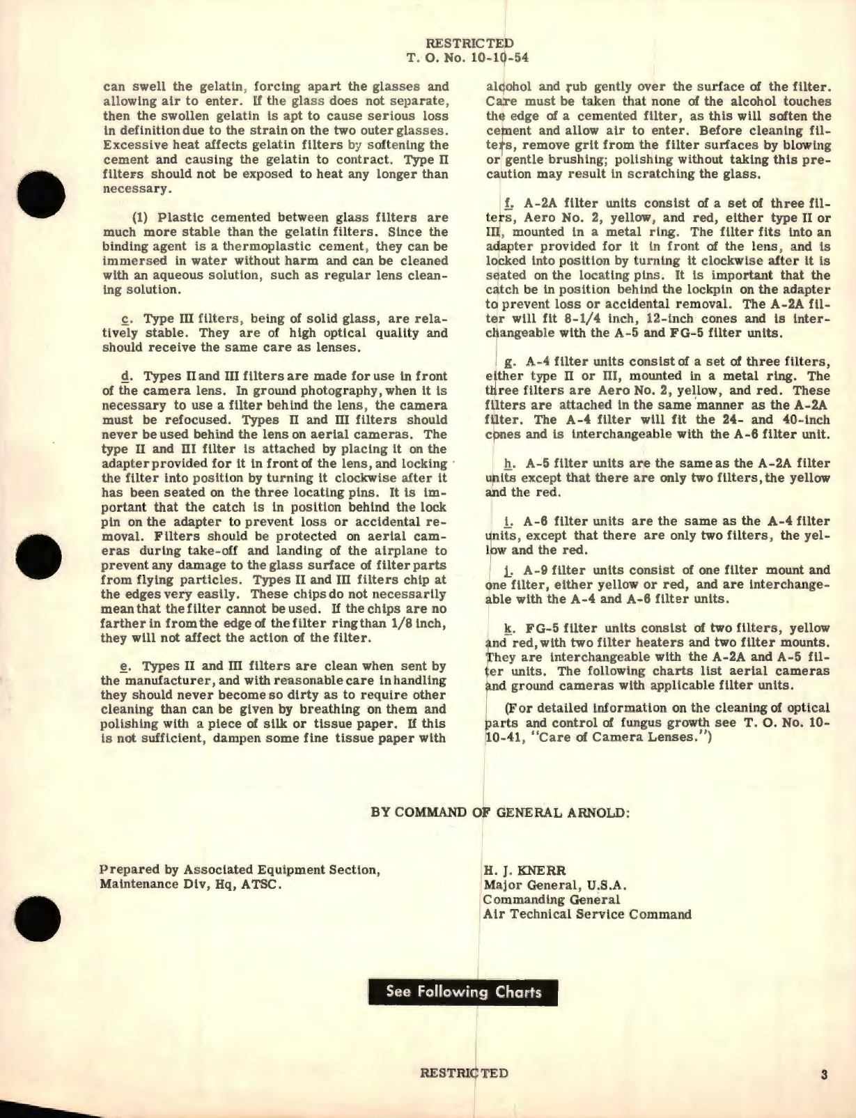 Sample page 3 from AirCorps Library document: Camera Equipment - General - Photographic Filters Units