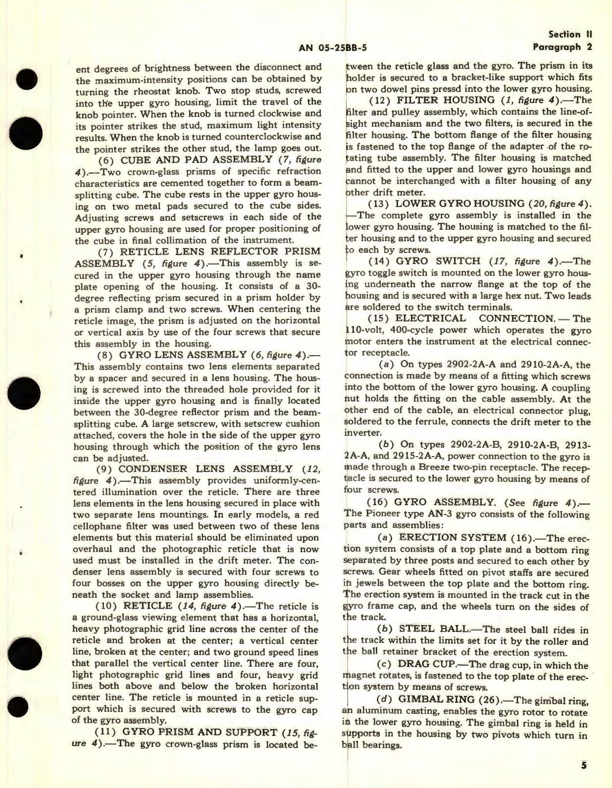 Sample page 9 from AirCorps Library document: Operation and Service Instructions for Type B-3 Drift Meter Navy Stock Nos. R88-S-872-27, -40, -48, -51, -53, -60, -68 