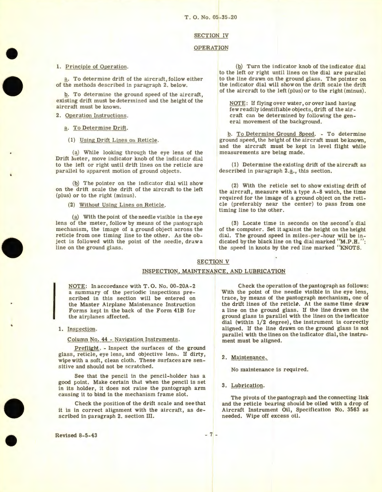 Sample page 9 from AirCorps Library document: Instructions with Parts Catalog for Type B-5 Drift Meter