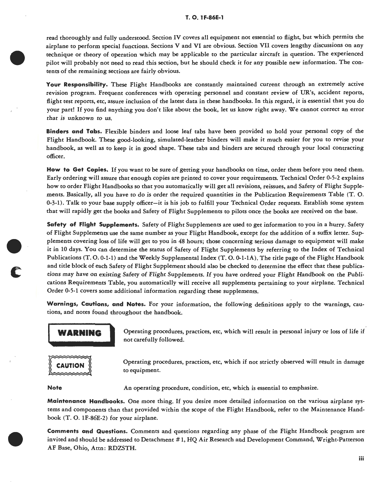 Sample page 5 from AirCorps Library document: Flight handbook for USAF Series F-86E Aircraft