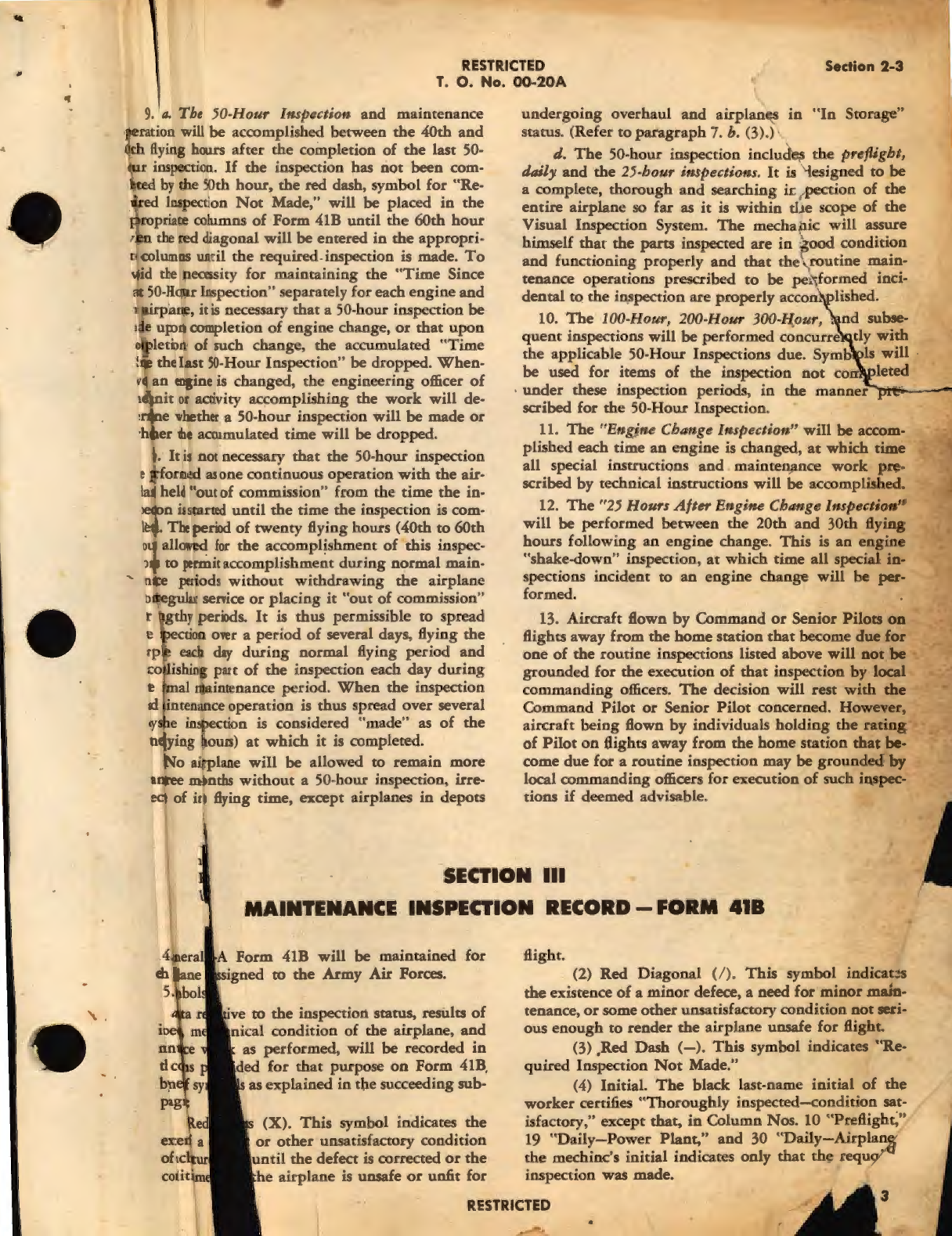 Sample page 5 from AirCorps Library document: The Army Air Forces Visual Inspection System for Airplanes