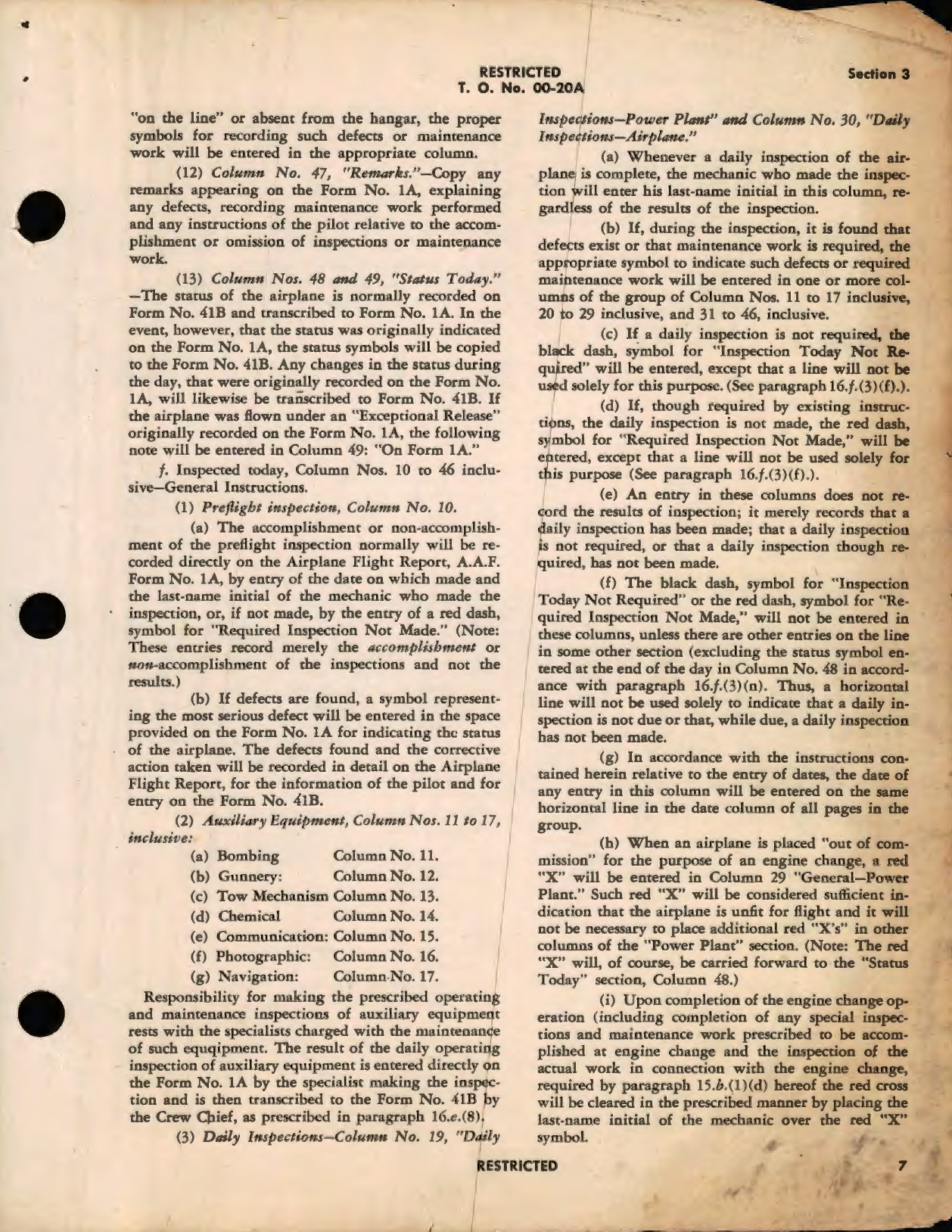 Sample page 9 from AirCorps Library document: The Army Air Forces Visual Inspection System for Airplanes