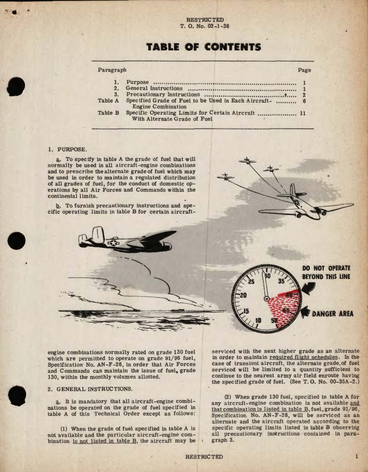 Sample page 3 from AirCorps Library document: Specified and Alternated Grade Fuel for Aircraft - Engine Combinations