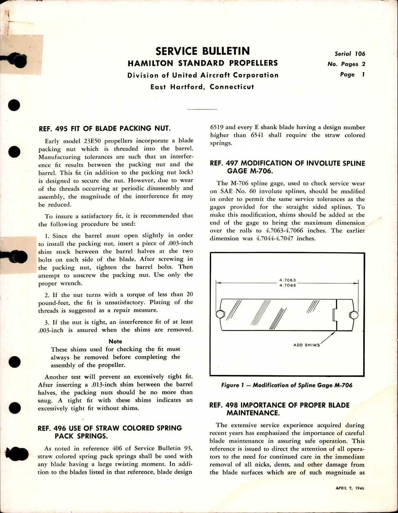 Sample page 1 from AirCorps Library document: Fit of Blade Packing Nut, Ref 495