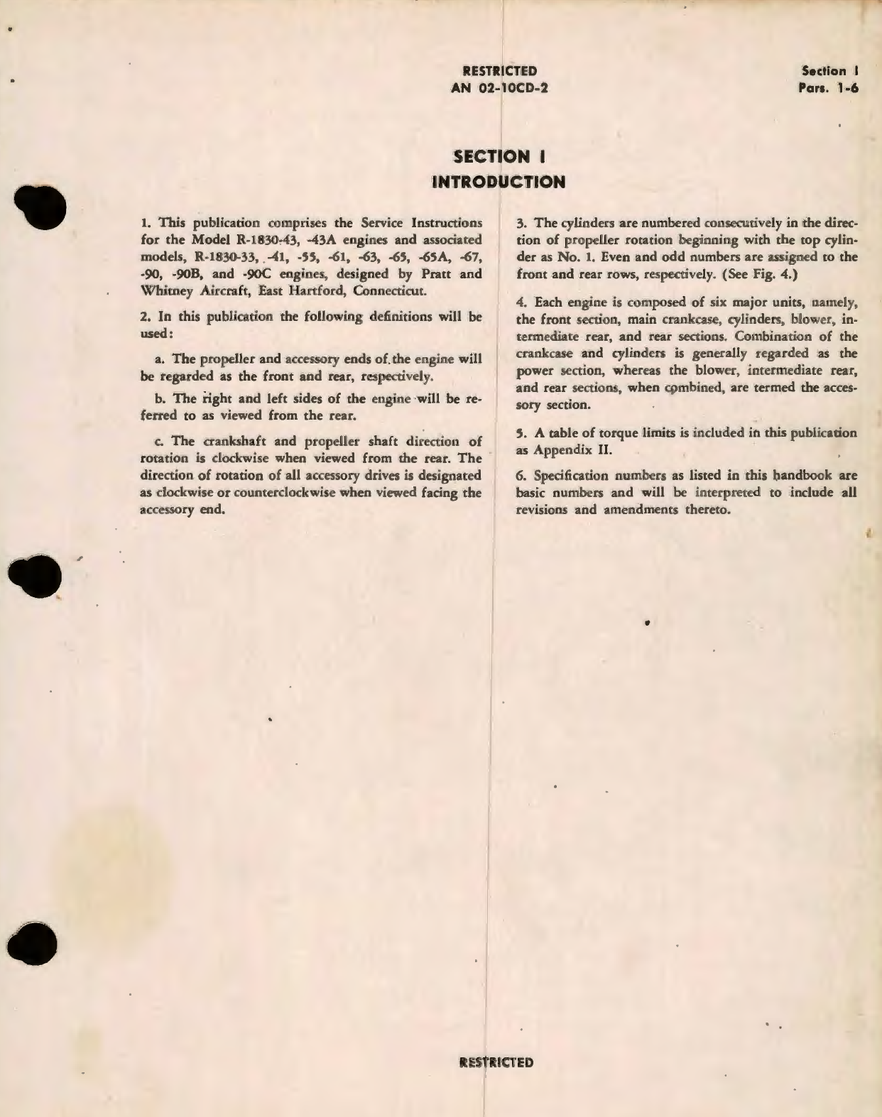 Sample page 7 from AirCorps Library document: Service Instructions for R-1830-33, -41, -43, -43A, -55, -61, -63, -65, -65A, -67, -90, -90B and -90C Aircraft Engines