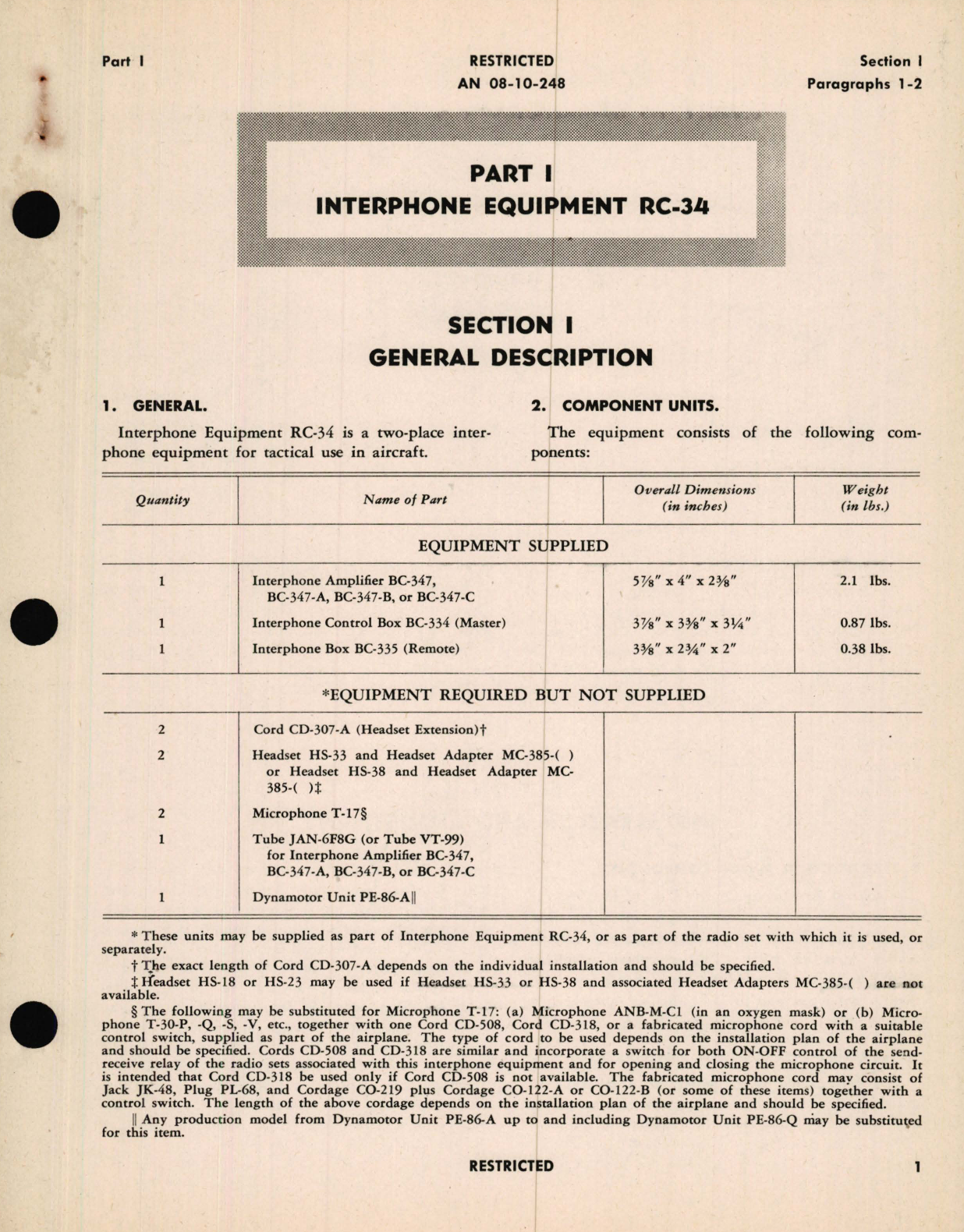 Sample page 9 from AirCorps Library document: Maintenance Instructions for Interphone Equipments RC-34, RC-35, RC-35-Z, RC-36, RC-51