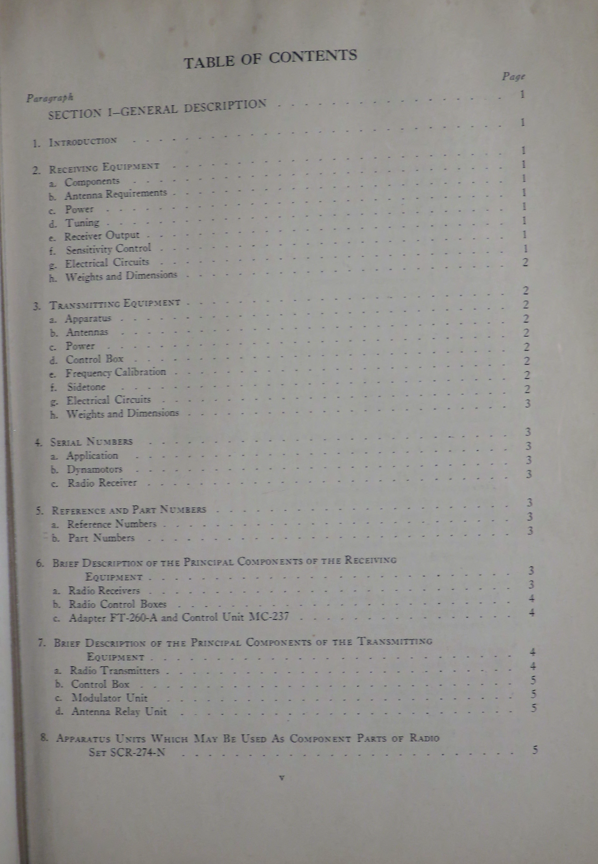 Sample page 7 from AirCorps Library document: Instruction Book for Operation and Maintenance of Radio Set SCR-274-N