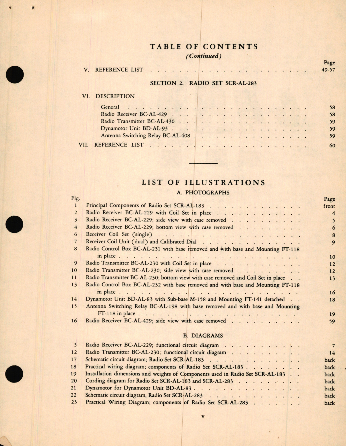 Sample page 7 from AirCorps Library document: Instructions for Radio Set SCR-AL-183 and Radio Set SCR-AL-283 