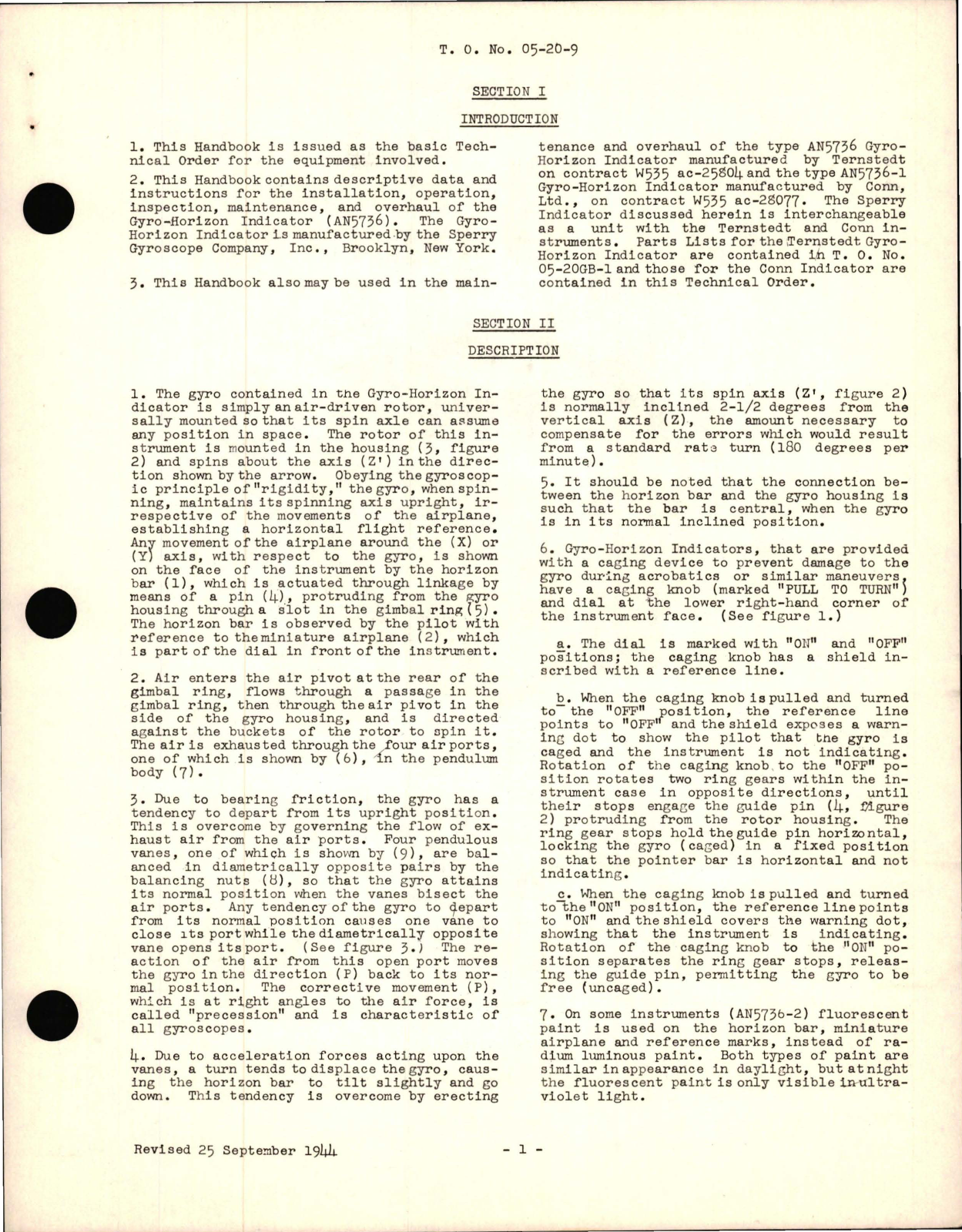Sample page 5 from AirCorps Library document: Operation, Service and Overhaul Instructions with Parts for Gyro Horizon Indicator - Type AN5736