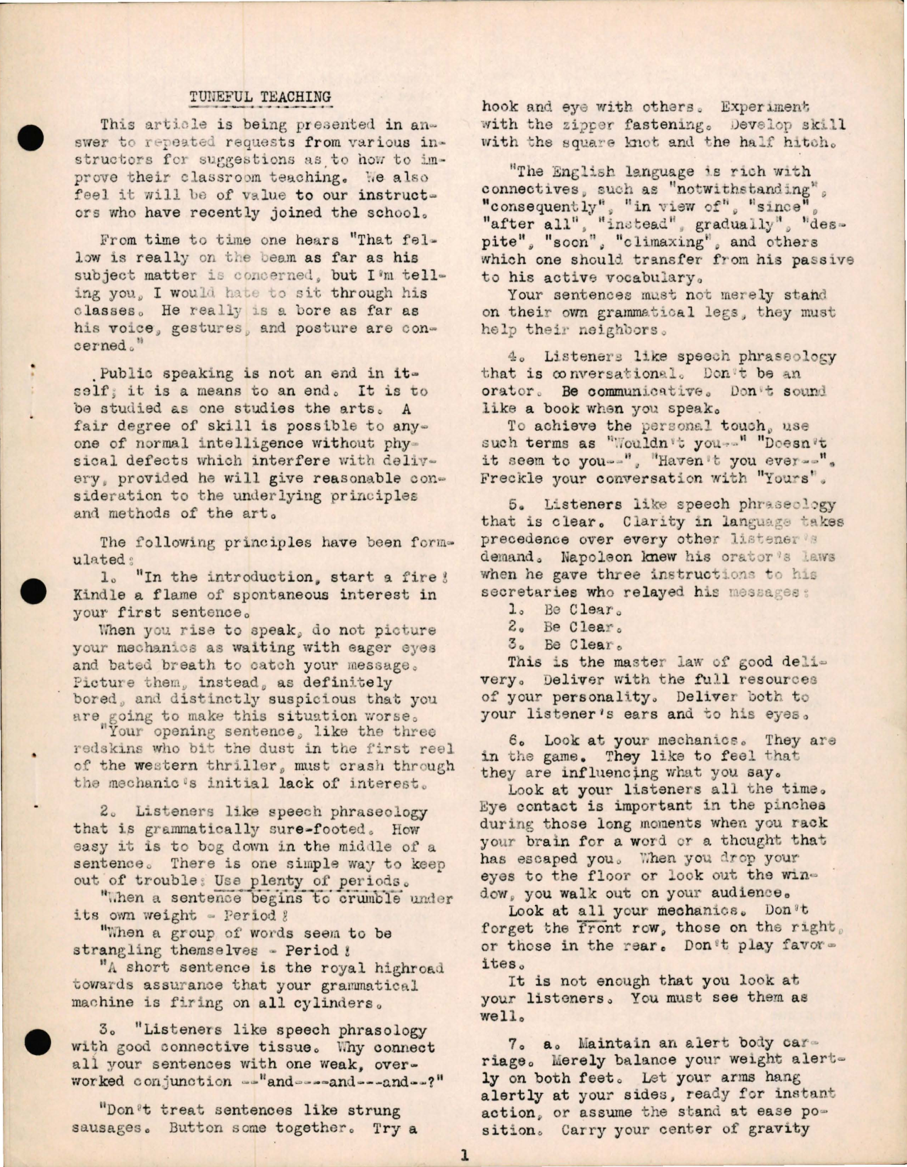 Sample page 1 from AirCorps Library document: Tuneful Teaching for B-17 and P-38 Structures, Hydraulics, and Electrical