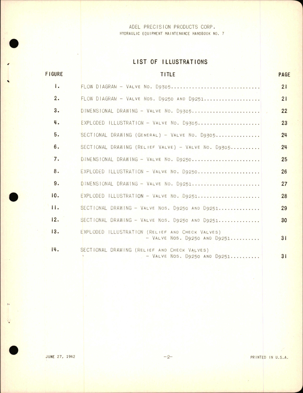 Sample page 5 from AirCorps Library document: Instructions with Parts Catalog for Steel Seat In Line Selector Valves - D9305, D9250, and D9251 