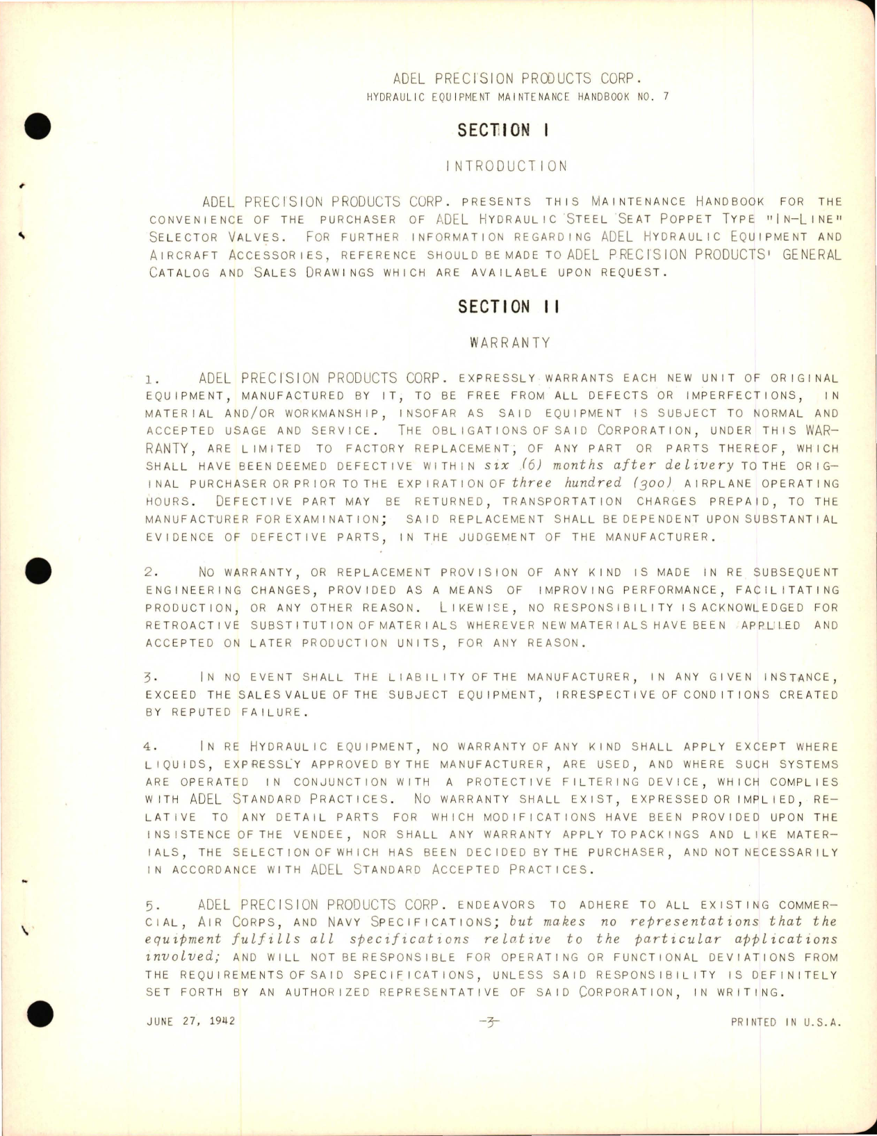 Sample page 7 from AirCorps Library document: Instructions with Parts Catalog for Steel Seat In Line Selector Valves - D9305, D9250, and D9251 