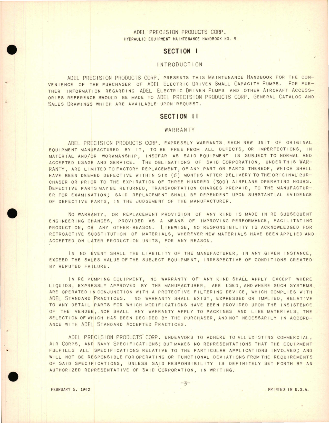 Sample page 5 from AirCorps Library document: Instructions with Parts Catalog for Metering Fluid Pump - Series J 
