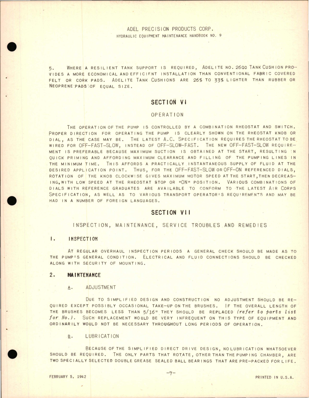 Sample page 9 from AirCorps Library document: Instructions with Parts Catalog for Metering Fluid Pump - Series J 