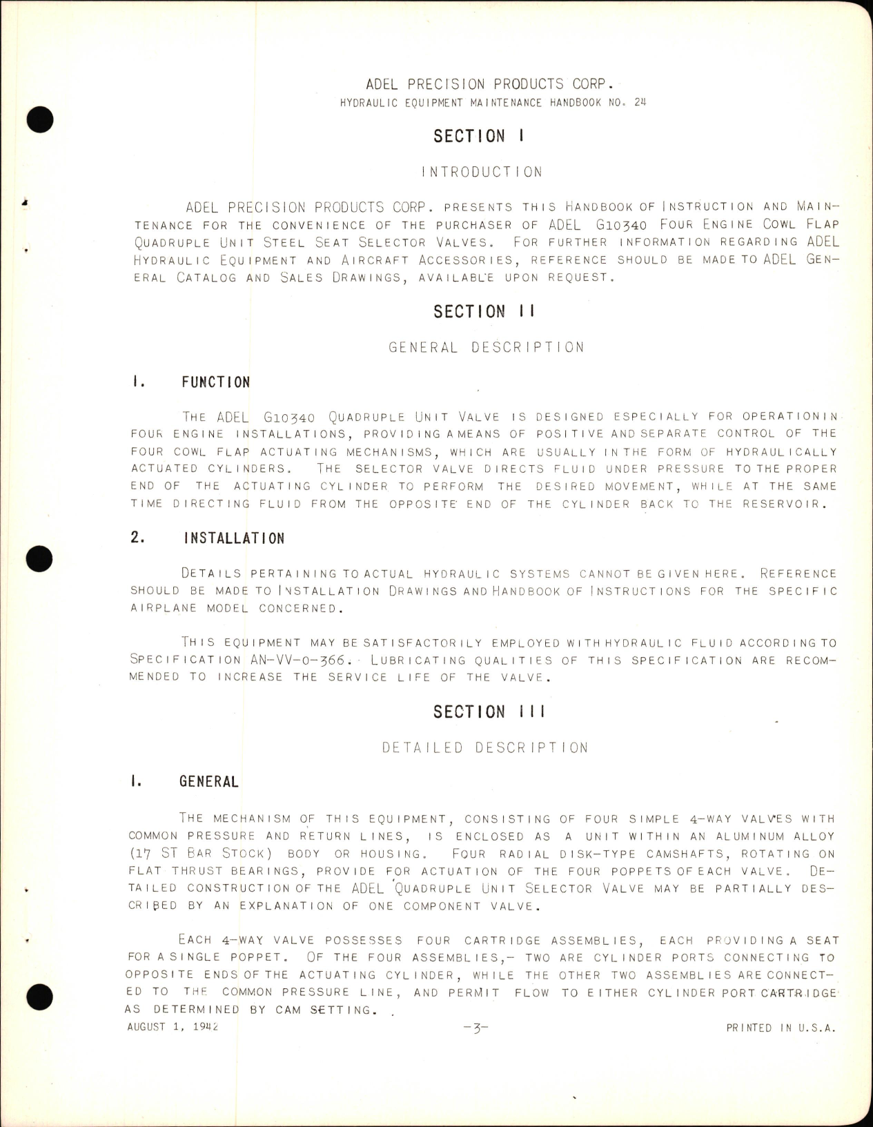 Sample page 7 from AirCorps Library document: Instructions with Parts Catalog for Quadruple Cowl Flap Selector Valve G10340 