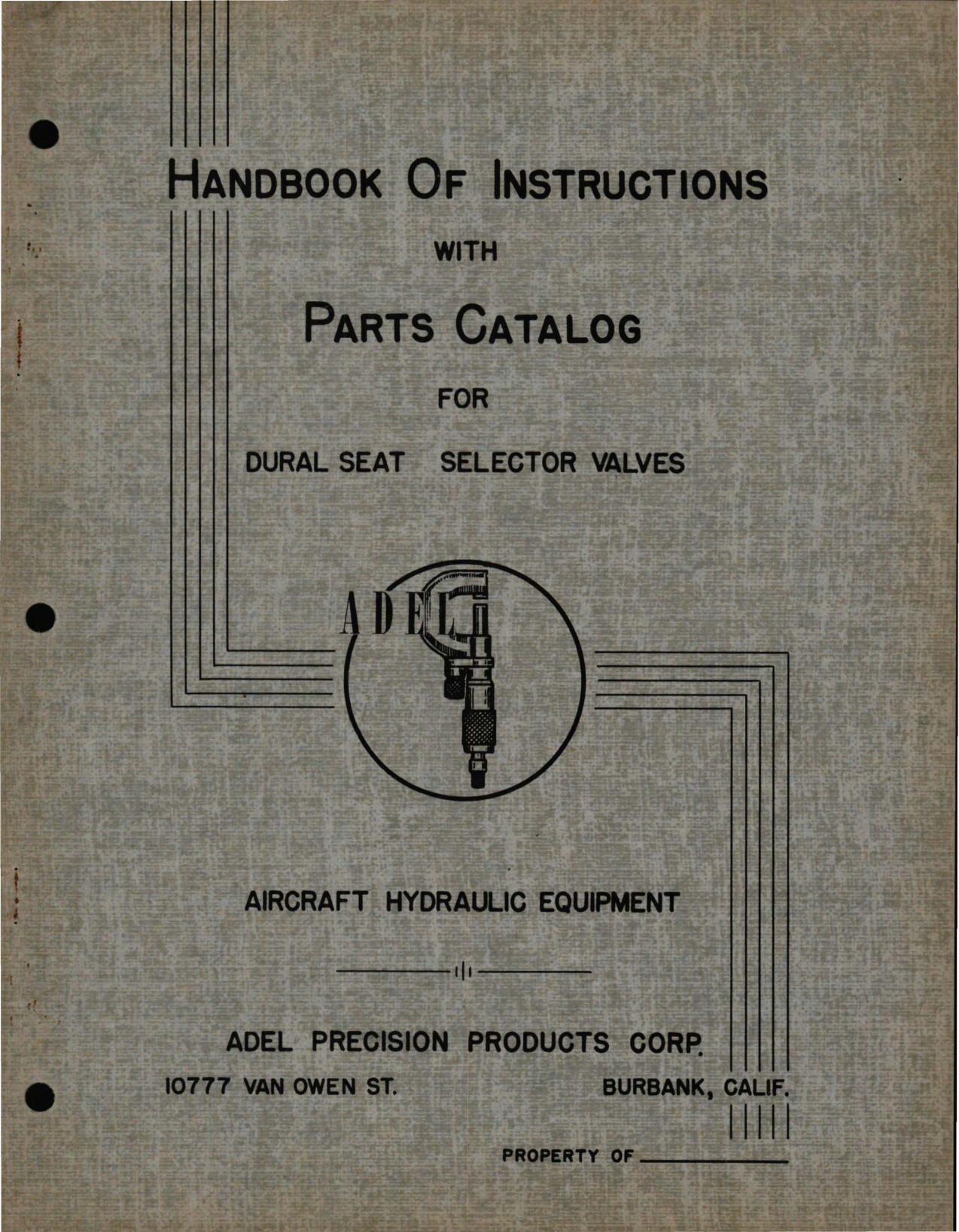 Sample page 1 from AirCorps Library document: Instructions with Parts Catalog for Dural Seat Selector Valve