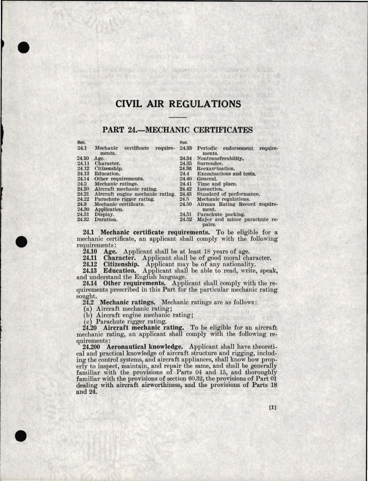 Sample page 5 from AirCorps Library document: Mechanic Certificates - Civil Air Regulations