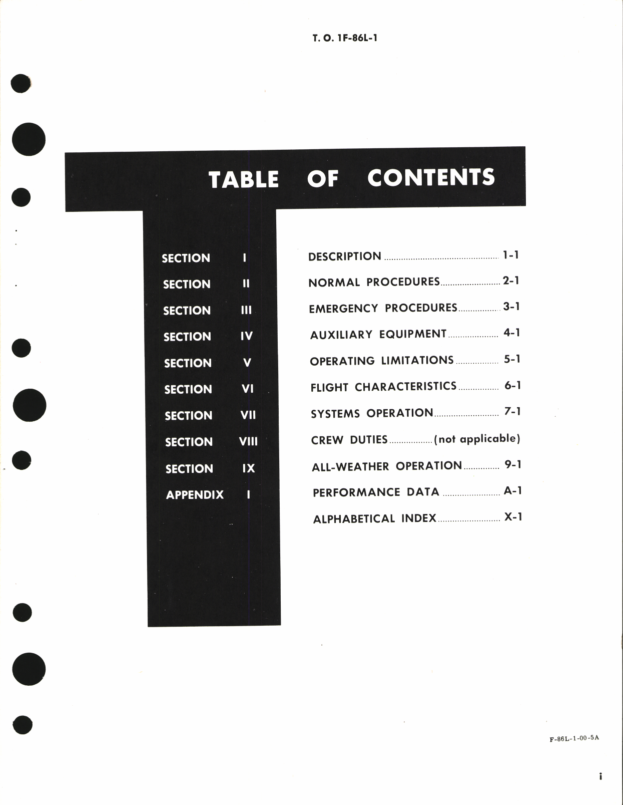 Sample page 5 from AirCorps Library document: Flight Manual for F-86L Aircraft