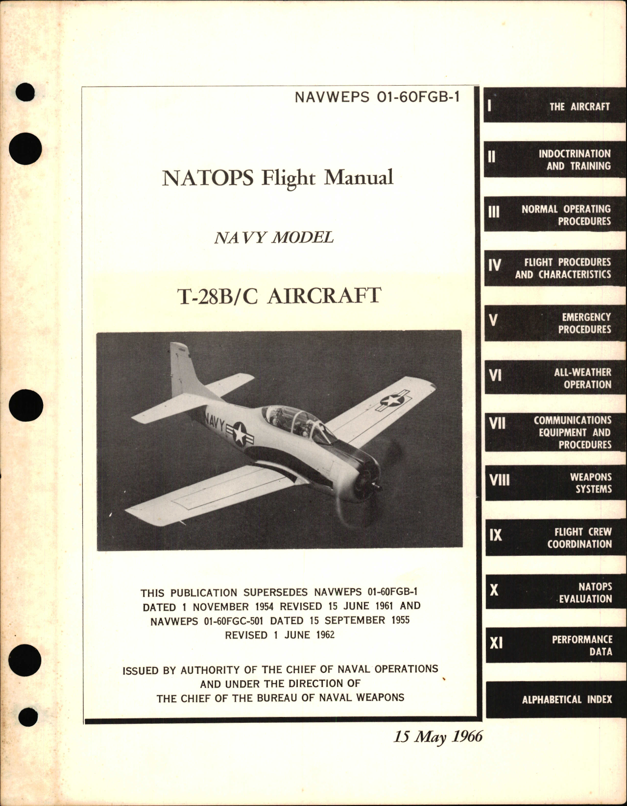Sample page 1 from AirCorps Library document: NATOPS Flight Manual for T-28B and T-28C