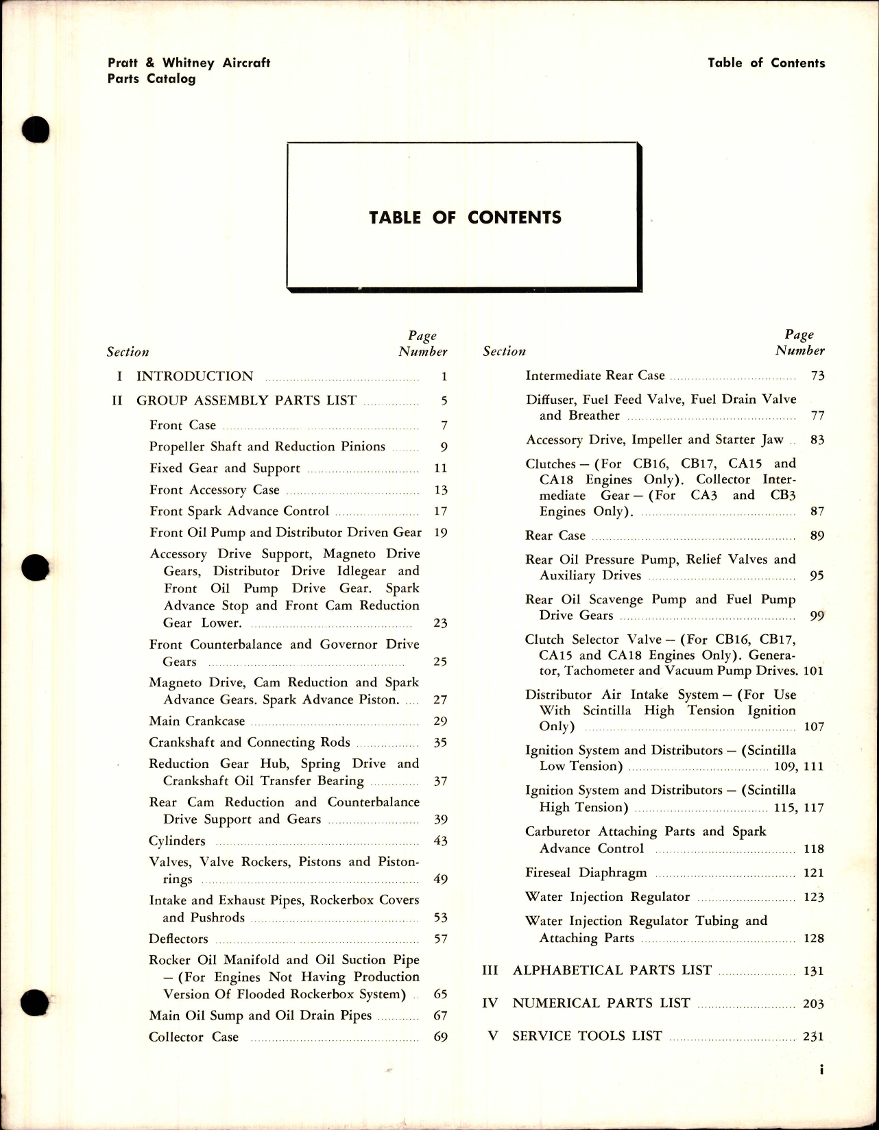 Sample page 5 from AirCorps Library document: Parts Catalog for Double Wasp CA3, CA15, CA18, CB3, CB16 & CB17 Engines