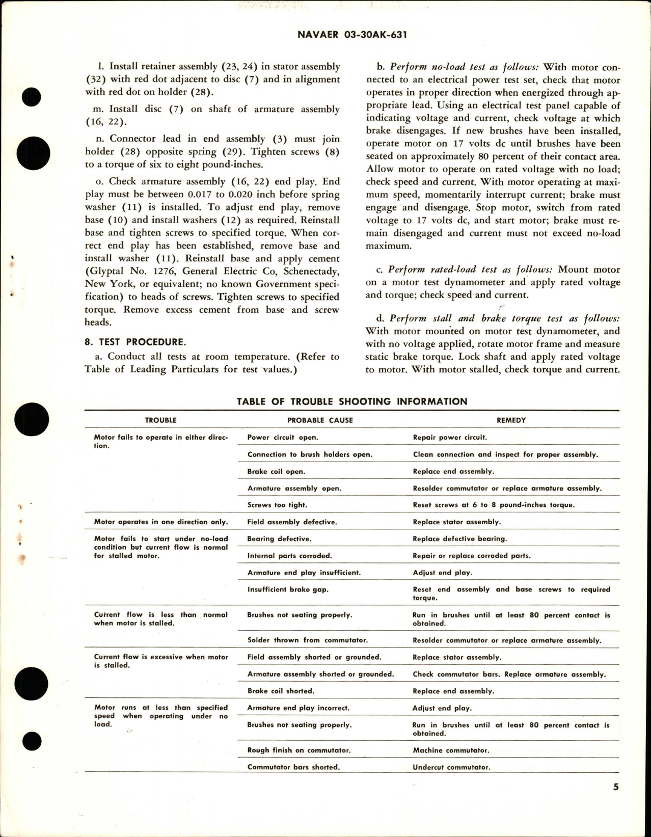 Sample page 5 from AirCorps Library document: Overhaul Instructions with Parts Breakdown for Direct-Current Motor - Part 36880 - Model DCM11-30-1 and DCM11-30-2 