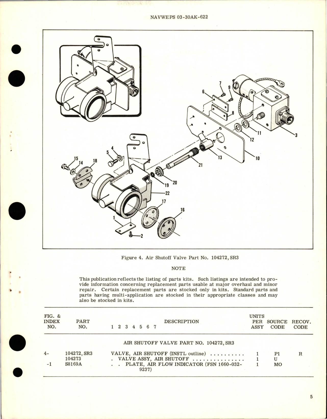 Sample page 5 from AirCorps Library document: Overhaul Instructions with Parts Breakdown for Air Shutoff Valve - Part 104272, SR2