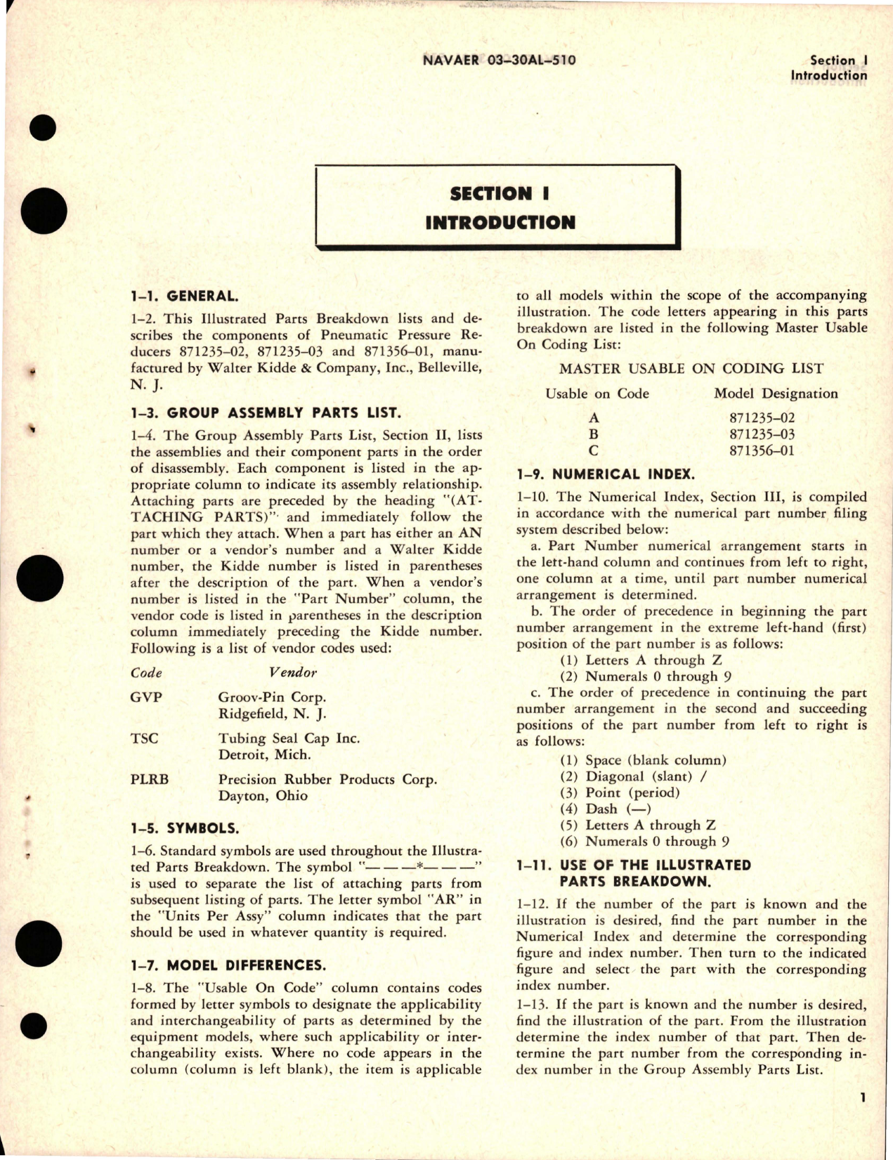 Sample page 5 from AirCorps Library document: Illustrated Parts Breakdown for Pneumatic Pressure Reducers - 871235-02, 871235-03, and 871356-01