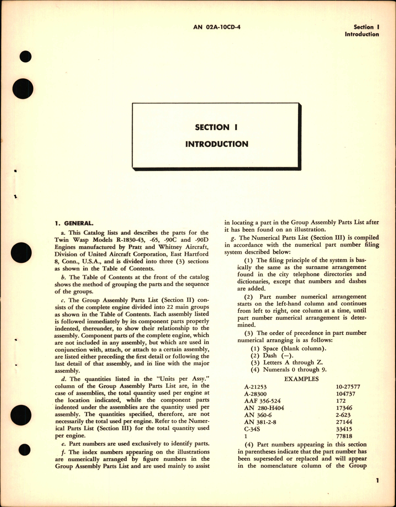 Sample page 7 from AirCorps Library document: Parts Catalog for Models R-1830, -43, -65, -90C and -90D Engines