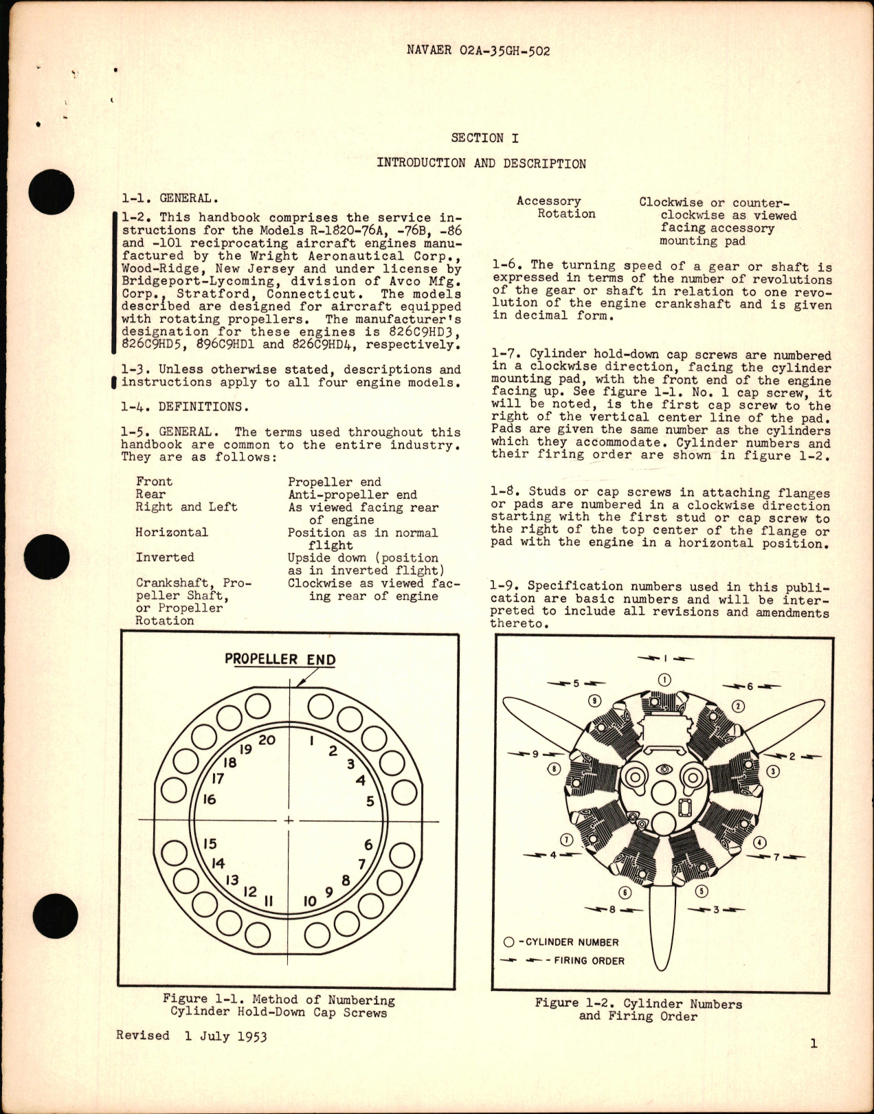 Sample page 7 from AirCorps Library document: Service Instructions for Models R-1820-76A, -76B, -86, -101 Engines