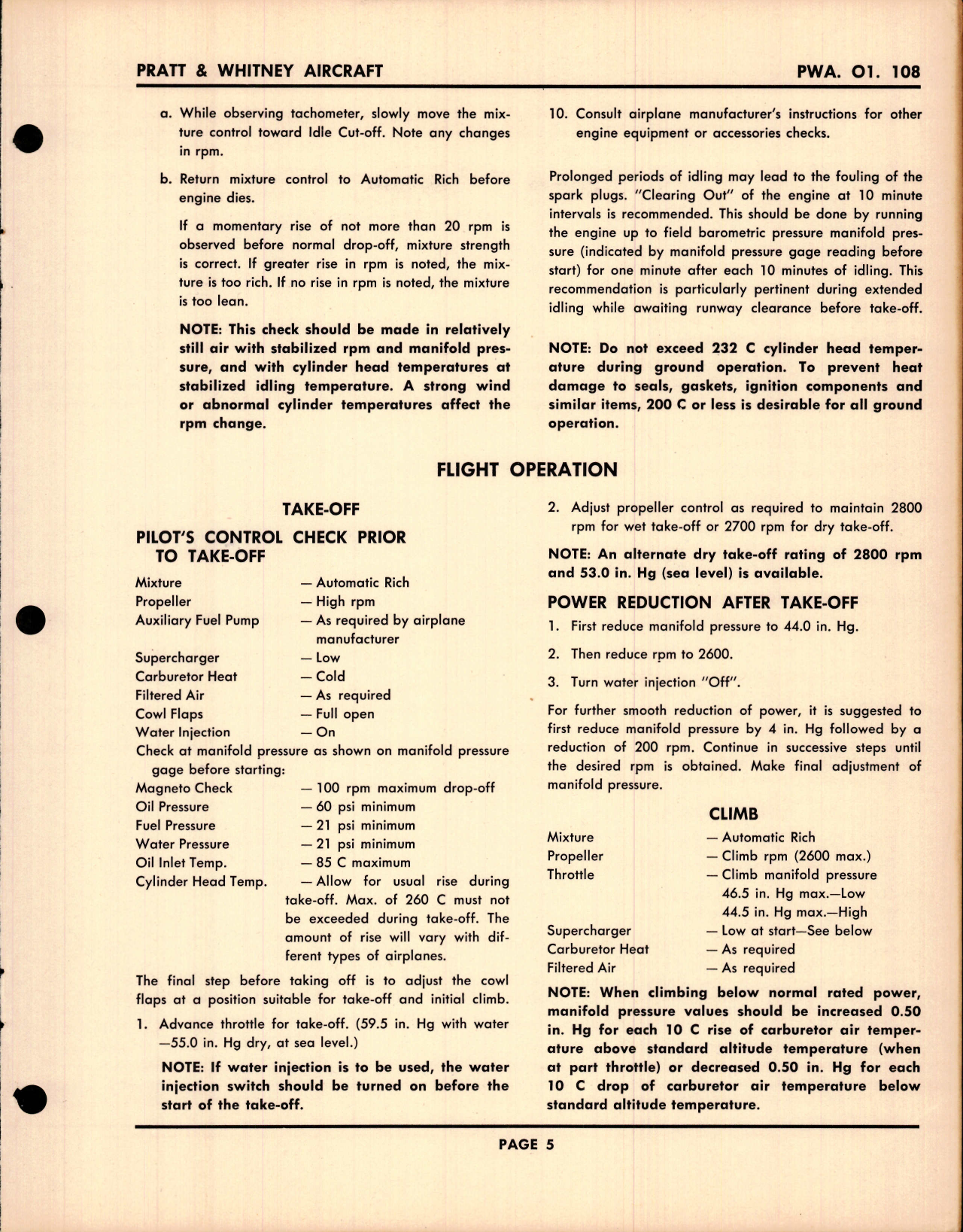 Sample page 5 from AirCorps Library document: Specific Operating Instructions for Double Wasp CB16