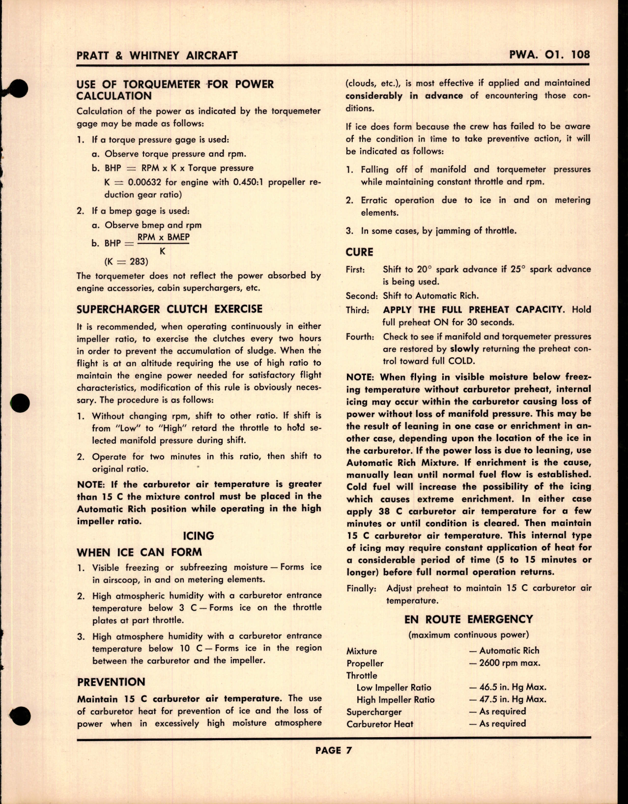 Sample page 7 from AirCorps Library document: Specific Operating Instructions for Double Wasp CB16