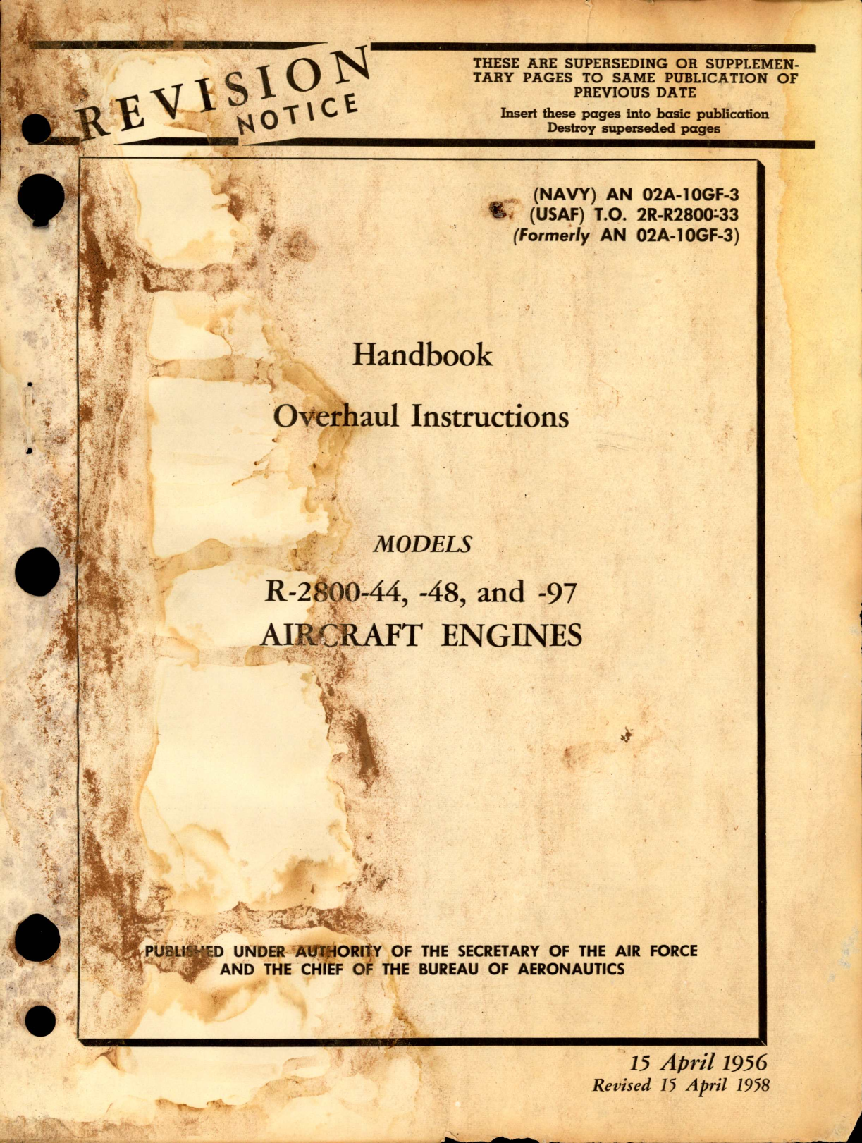 Sample page 5 from AirCorps Library document: Overhaul Instructions for Models R-2800-44, -48, and -97 Engines