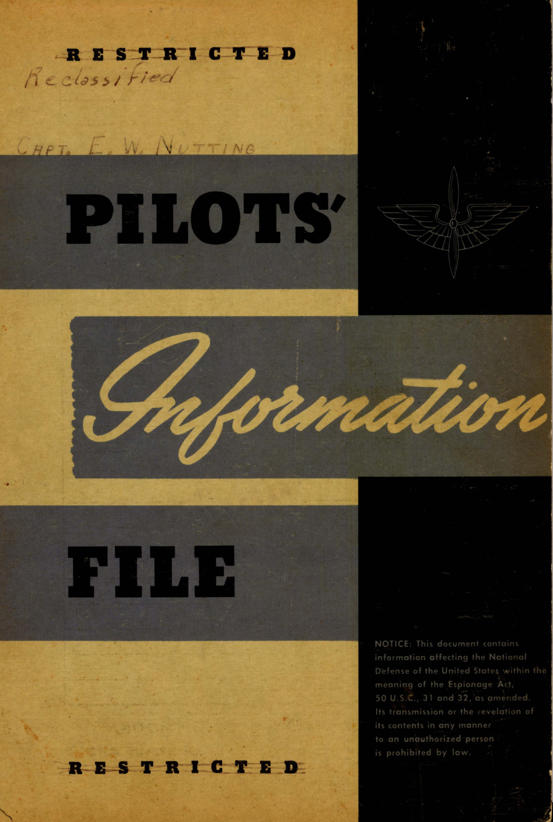 Sample page 1 from AirCorps Library document: Pilot's Information File