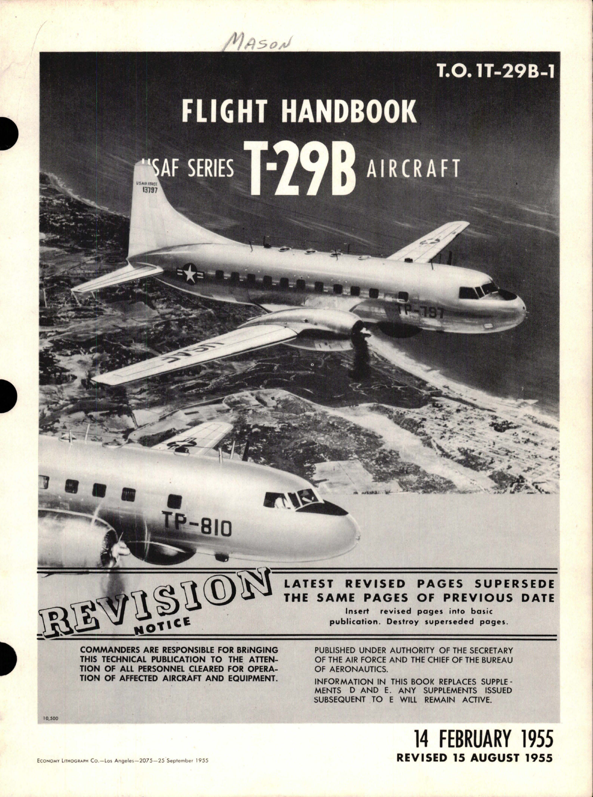Sample page 1 from AirCorps Library document: Flight Handbook for T-29B