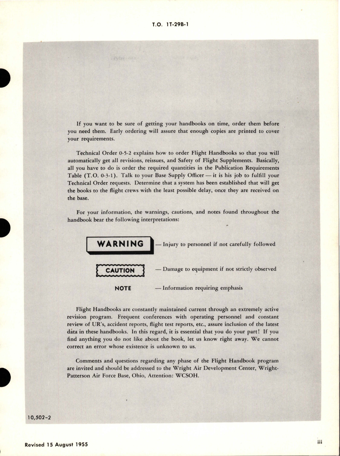 Sample page 5 from AirCorps Library document: Flight Handbook for T-29B