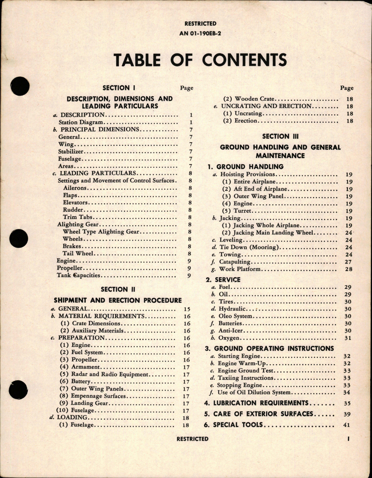 Sample page 7 from AirCorps Library document: Erection and Maintenance Instructions for TBM-3 Avenger III