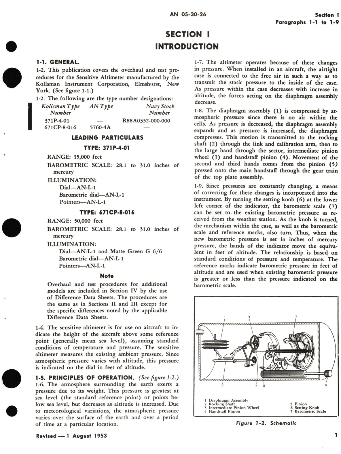 Sample page 5 from AirCorps Library document: Overhaul Instructions for Sensitive Altimeters Kollsman Type 1845X-4, 371P-4, 671CLU-4, 671CLU-8, 671CPU-19, 671CPX-4