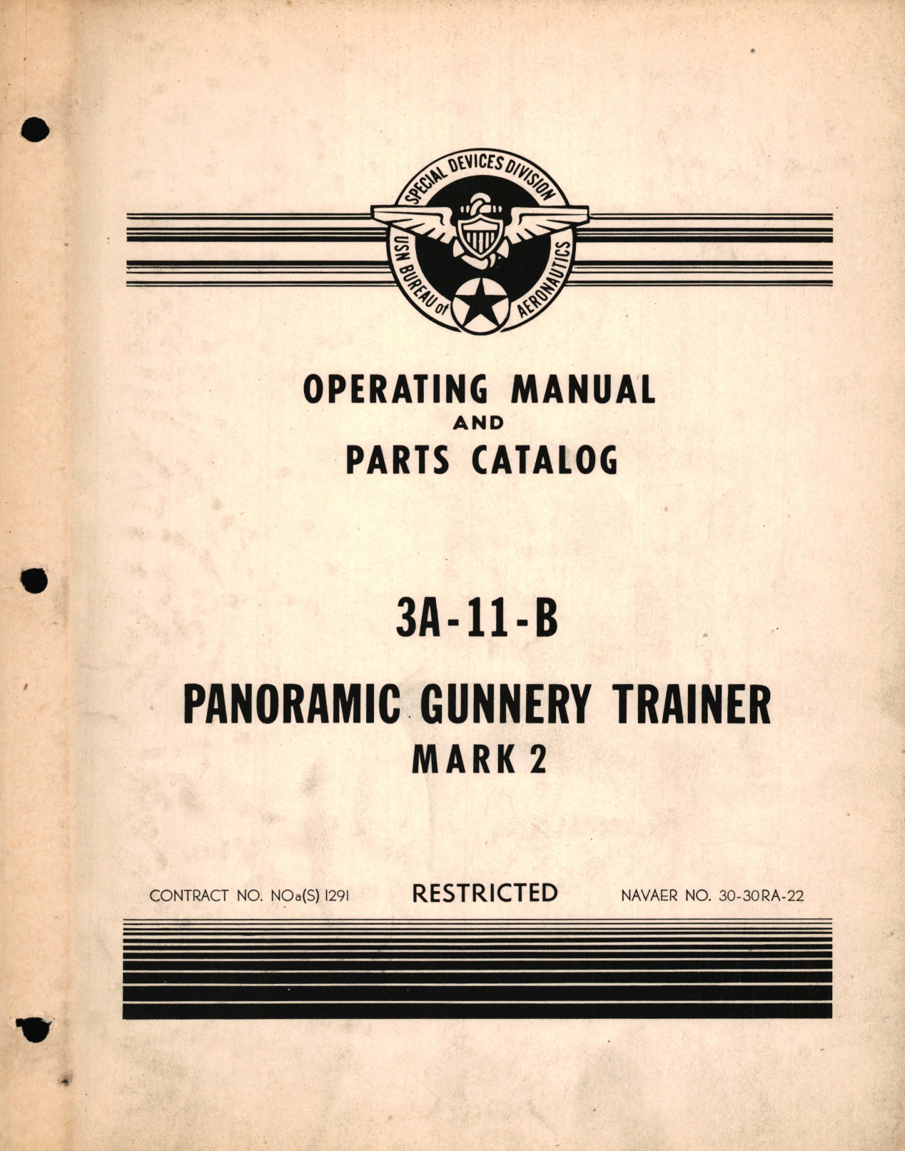 Sample page 1 from AirCorps Library document: Operating Manual and Parts catalog for Panoramic Gunnery Trainer Mark 2  