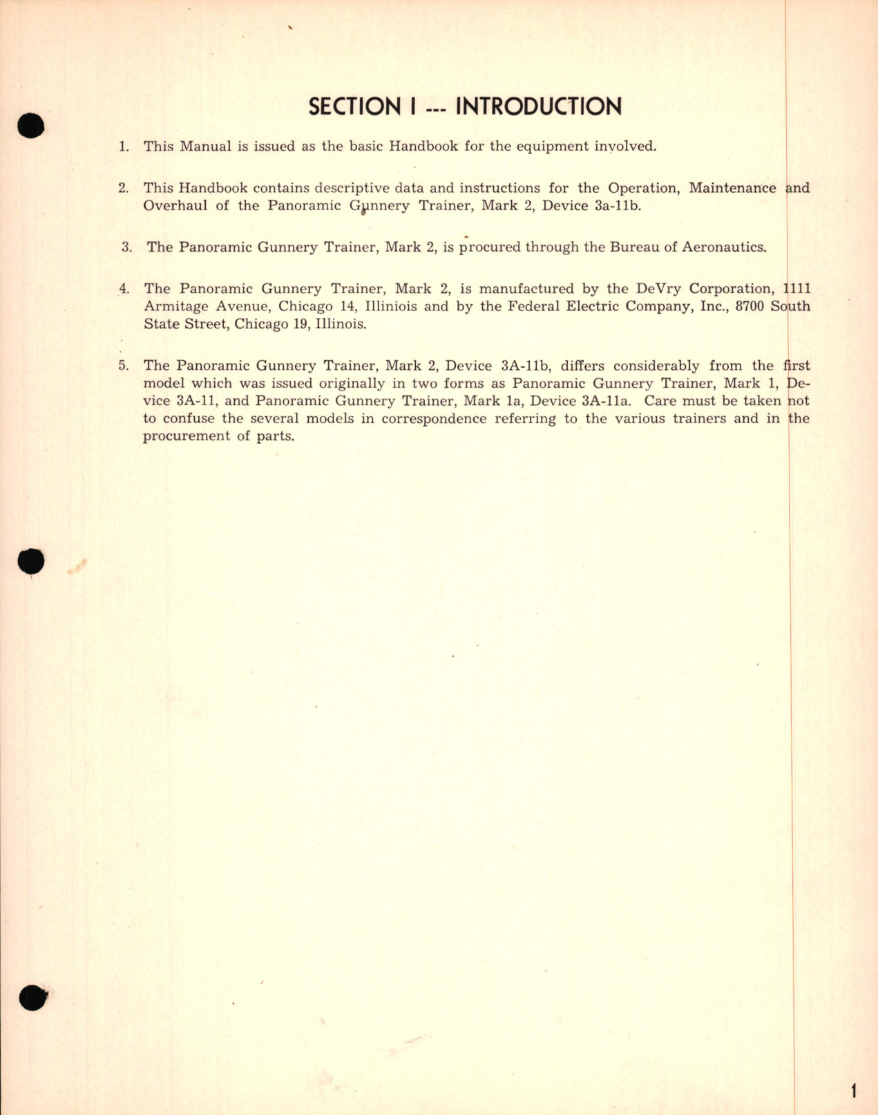 Sample page 9 from AirCorps Library document: Operating Manual and Parts catalog for Panoramic Gunnery Trainer Mark 2  