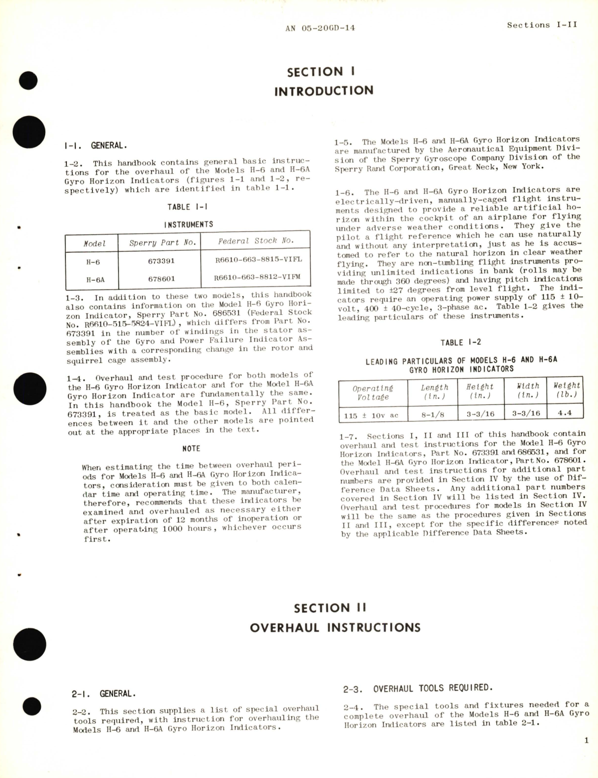 Sample page 5 from AirCorps Library document: Overhaul Instructions for Models H-6 and H-6A Gyro Horizon Indicators Part  No. 673391, 686531, 678601, 613937