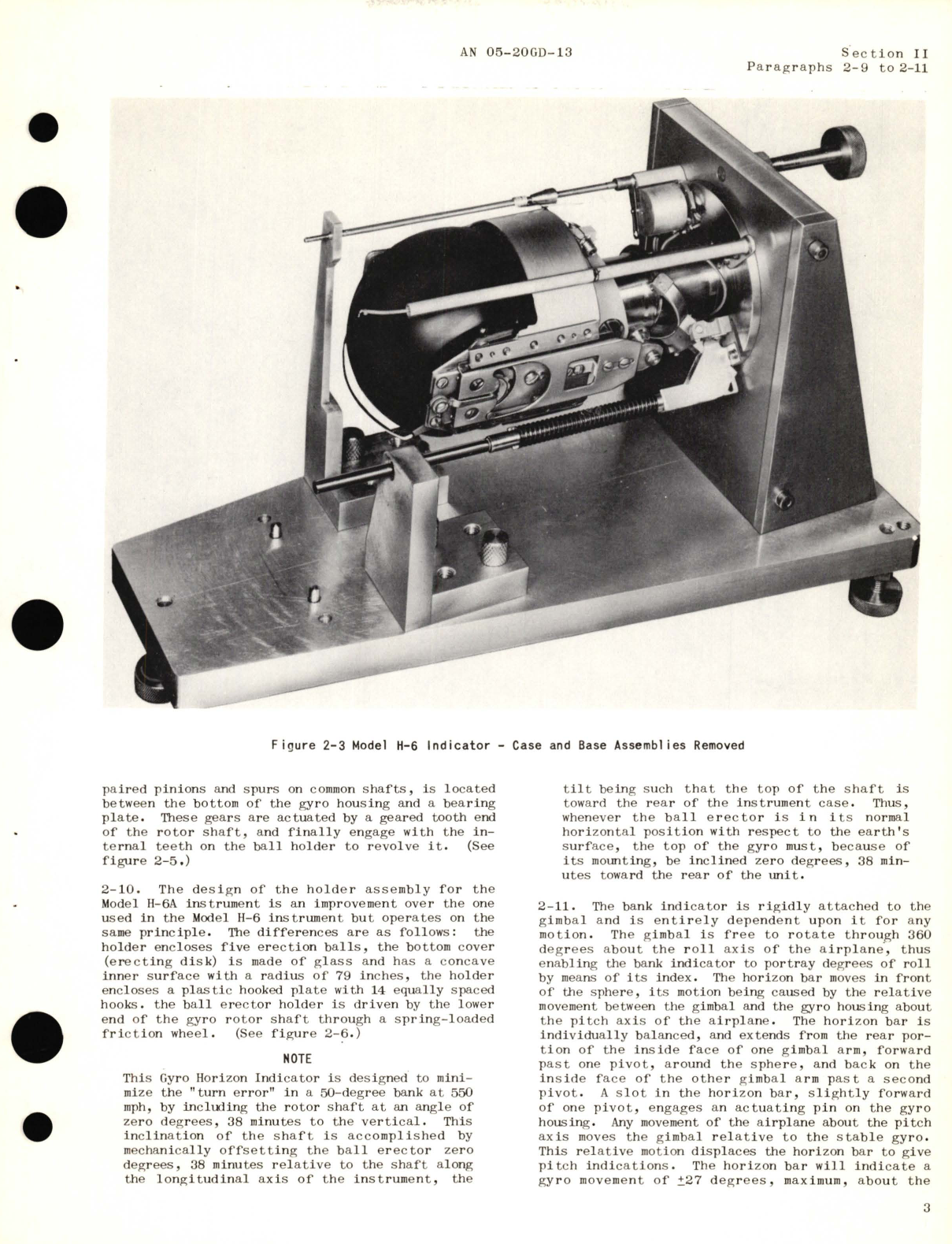 Sample page 7 from AirCorps Library document: Operation and Service Instructions for Models H-6A and H-6A Gyro Horizon Indicators Part No. 673391, 686531, 678601, 613937