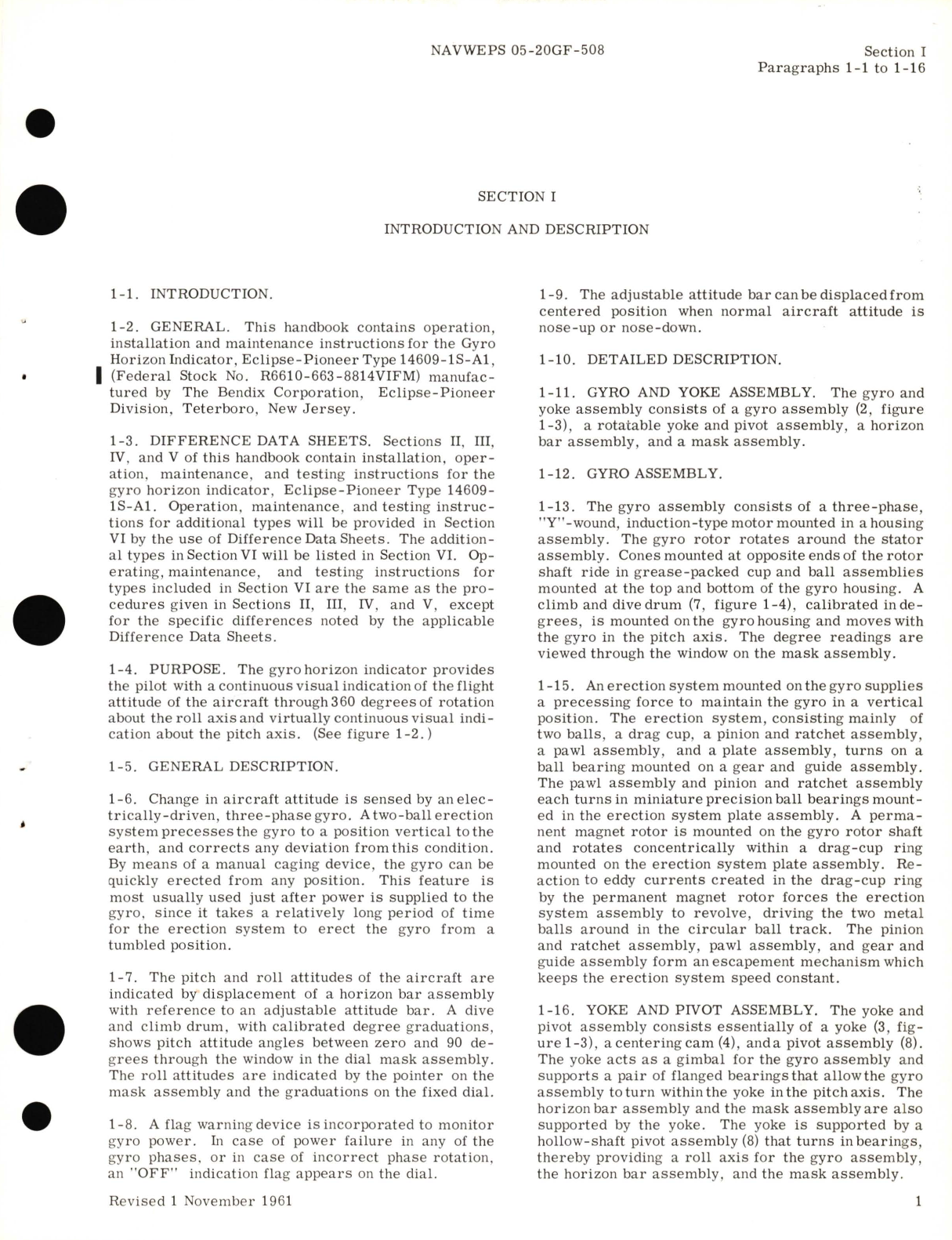 Sample page 5 from AirCorps Library document: Operation and Maintenance Instructions for Gyro Horizon Indicator Part No. 14609-1S, 14609-1AW 