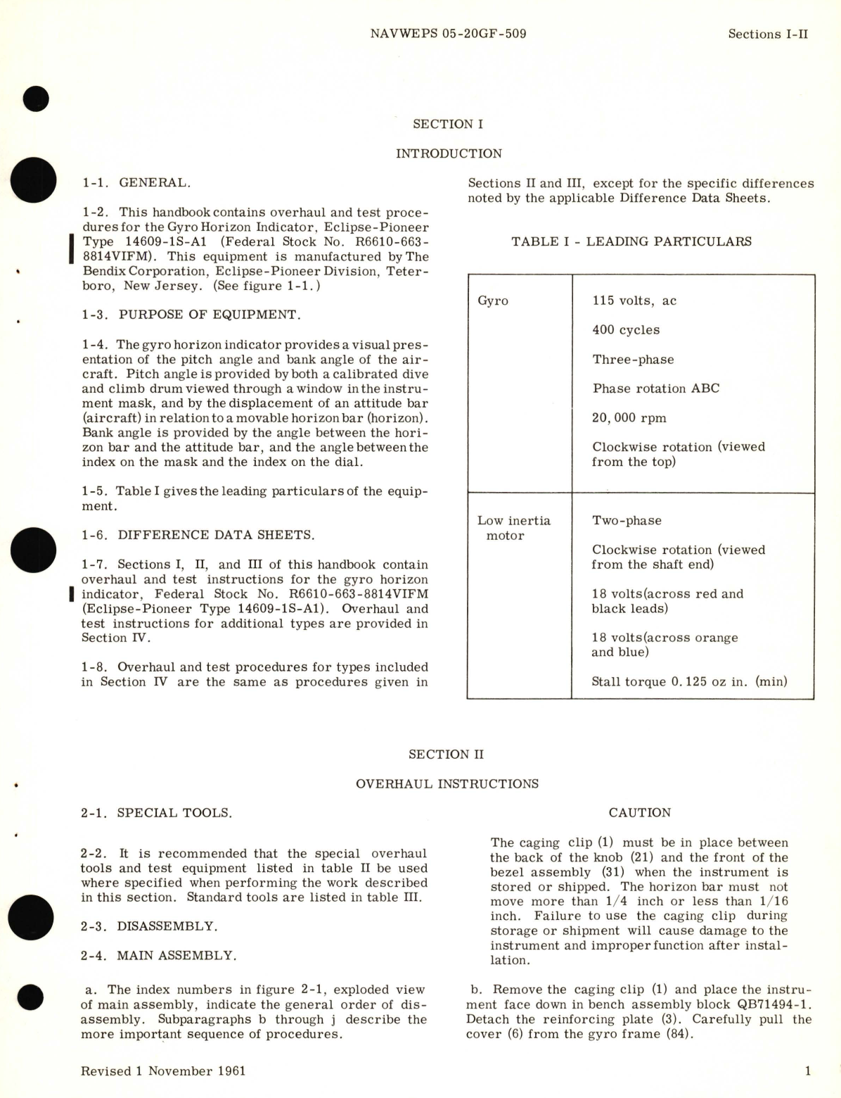 Sample page 5 from AirCorps Library document: Overhaul Instructions for Gyro Horizon Indicator Part No. 14609-1S, 14609-1AW 