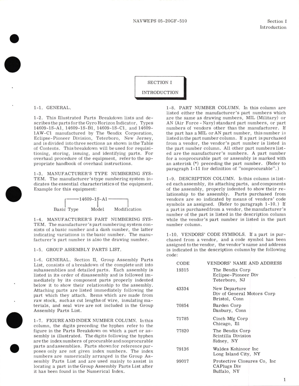 Sample page 5 from AirCorps Library document:  Illustrated Parts Breakdown for Gyro Horizon Indicator Part No. 14609-1S, 146090-1AW