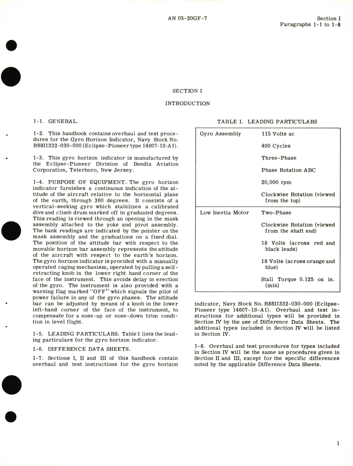 Sample page 5 from AirCorps Library document: Overhaul Instructions for Gyro Horizon Indicator for Part No. 14607-1S-A1 