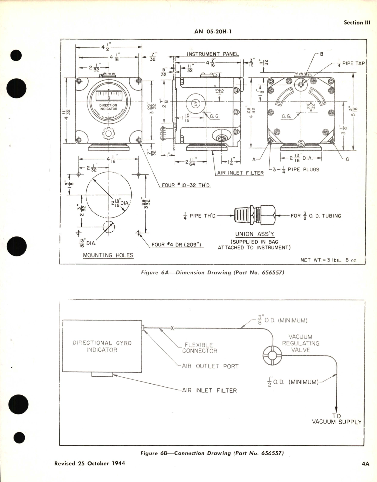 Sample page 9 from AirCorps Library document: Operation and Service Instructions for Directional Gyro Indicators Type AN 5735-1, AN 5735-1A 