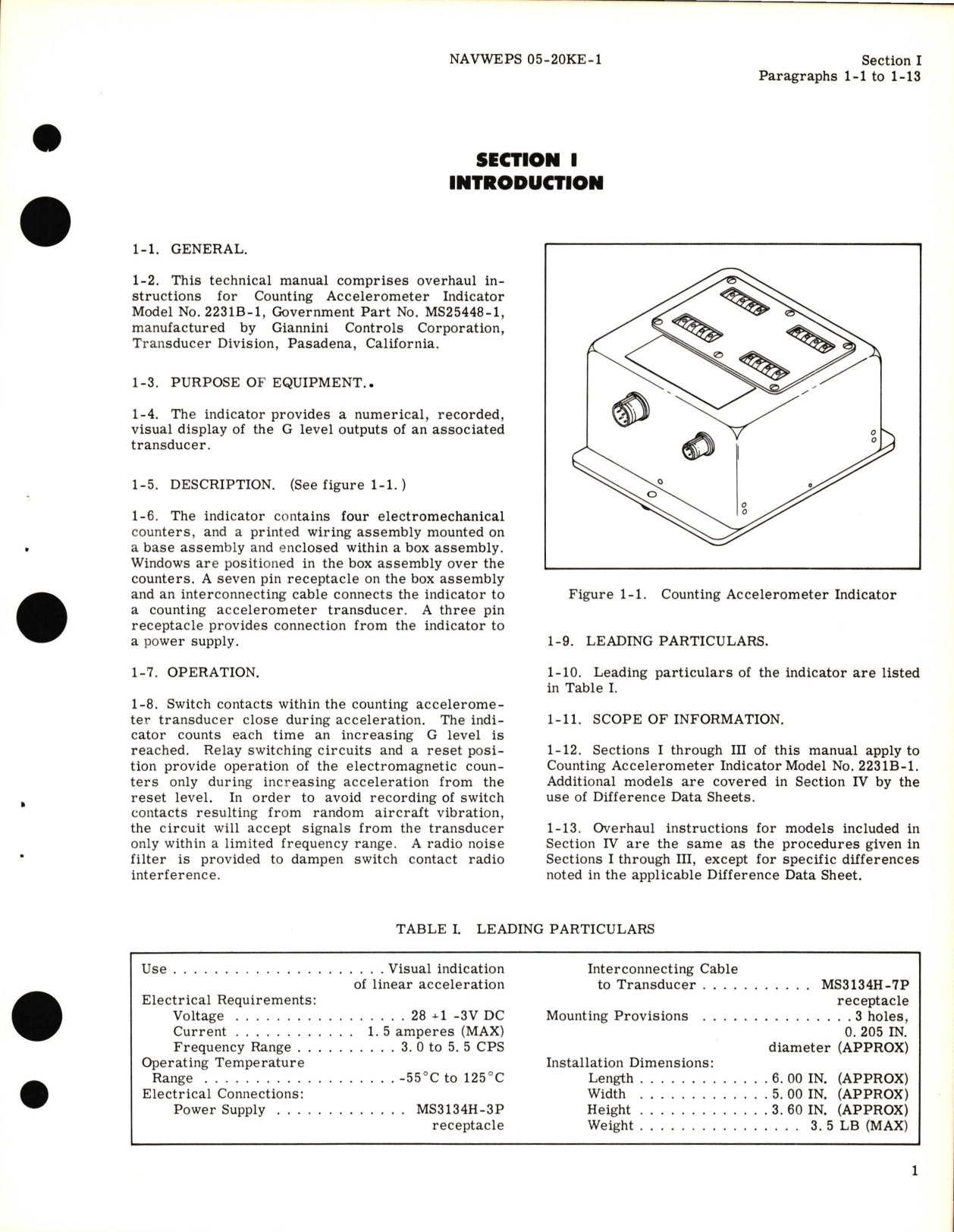 Sample page 5 from AirCorps Library document: Overhaul for Counting Accelerometer Indicator Part No. 2231B1, 2331B2 