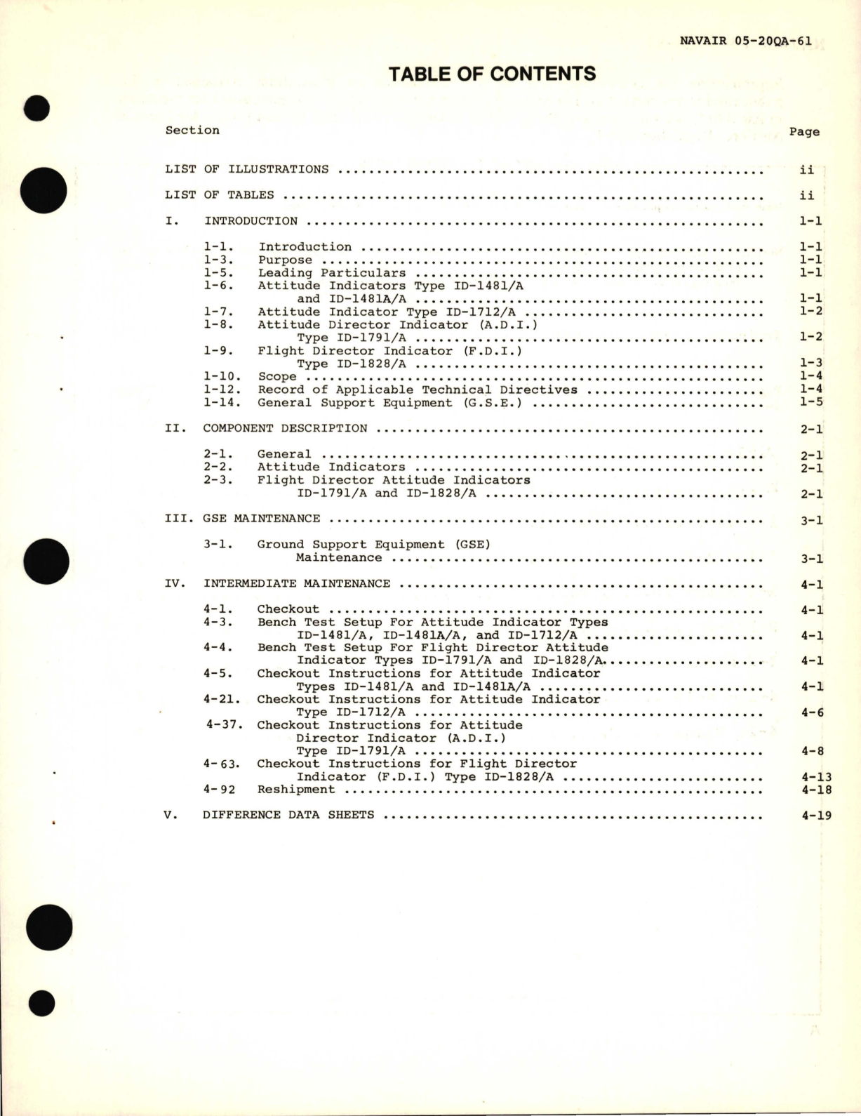 Sample page 5 from AirCorps Library document: Maintenance for Attitude Indicator Model No. AI-803A, AI-803D, AI-803G, AI-903B, ADI-350A, Part No. 501-1022,  501-1049, 501-1049, 501-1077, 501-1099, 501-1100