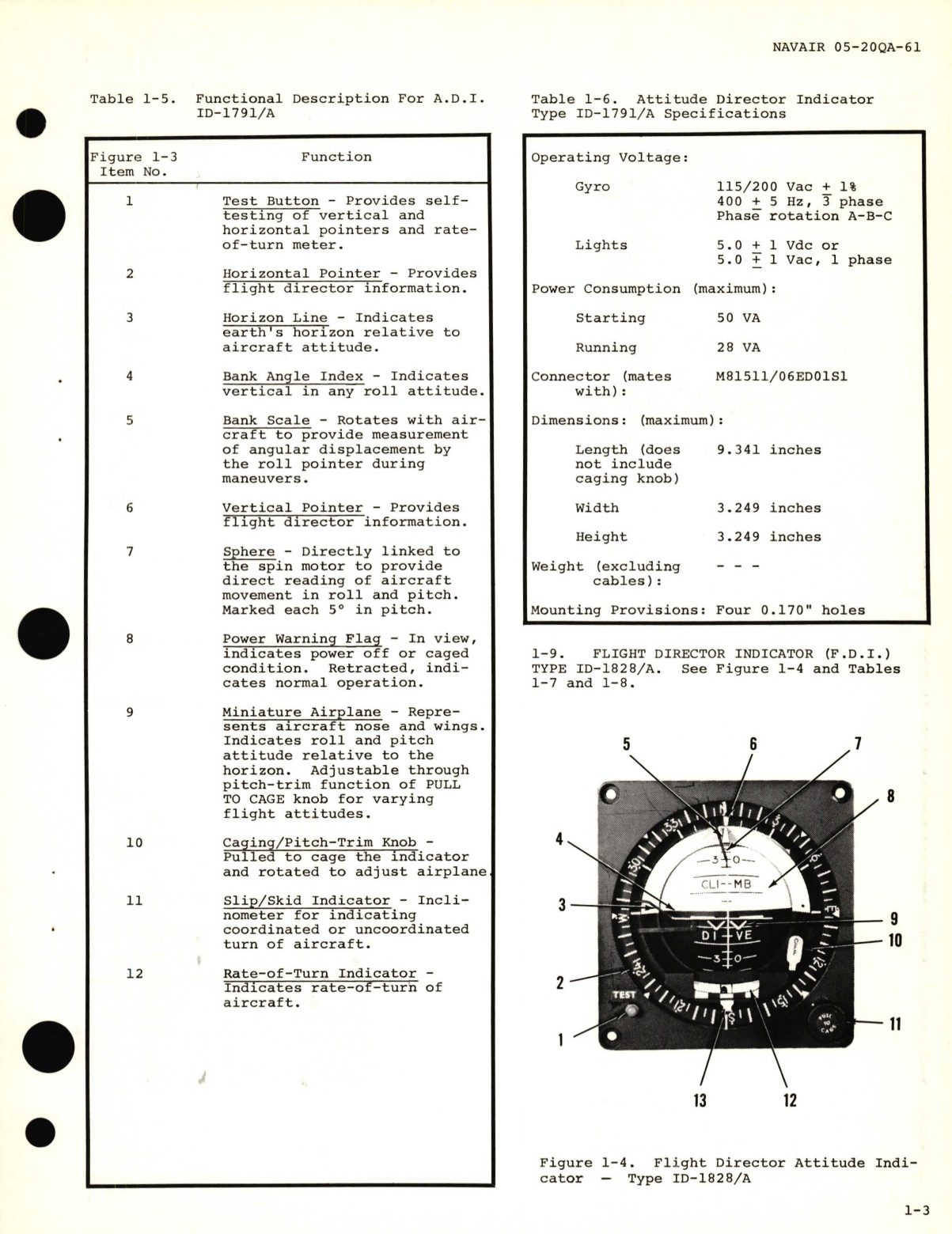 Sample page 9 from AirCorps Library document: Maintenance for Attitude Indicator Model No. AI-803A, AI-803D, AI-803G, AI-903B, ADI-350A, Part No. 501-1022,  501-1049, 501-1049, 501-1077, 501-1099, 501-1100